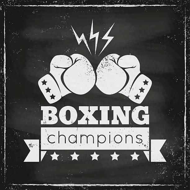 illustrazioni stock, clip art, cartoni animati e icone di tendenza di logo di pugilato - conflict boxing glove classic sport