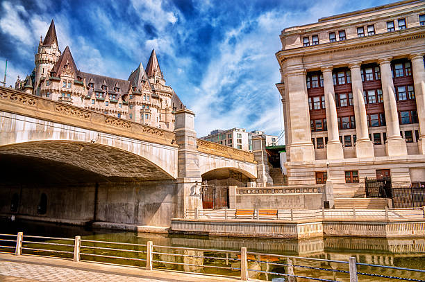 Fairmont Chateau Laurier Fairmont Chateau Laurier, sunny summer day. Under view. fairmont chateau laurier stock pictures, royalty-free photos & images