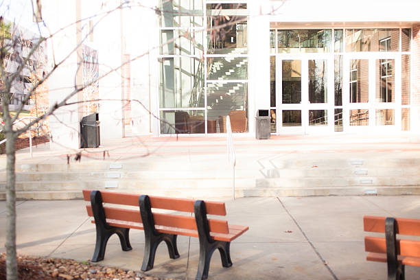 istock Courtyard, entrance to college building on campus. 498553122