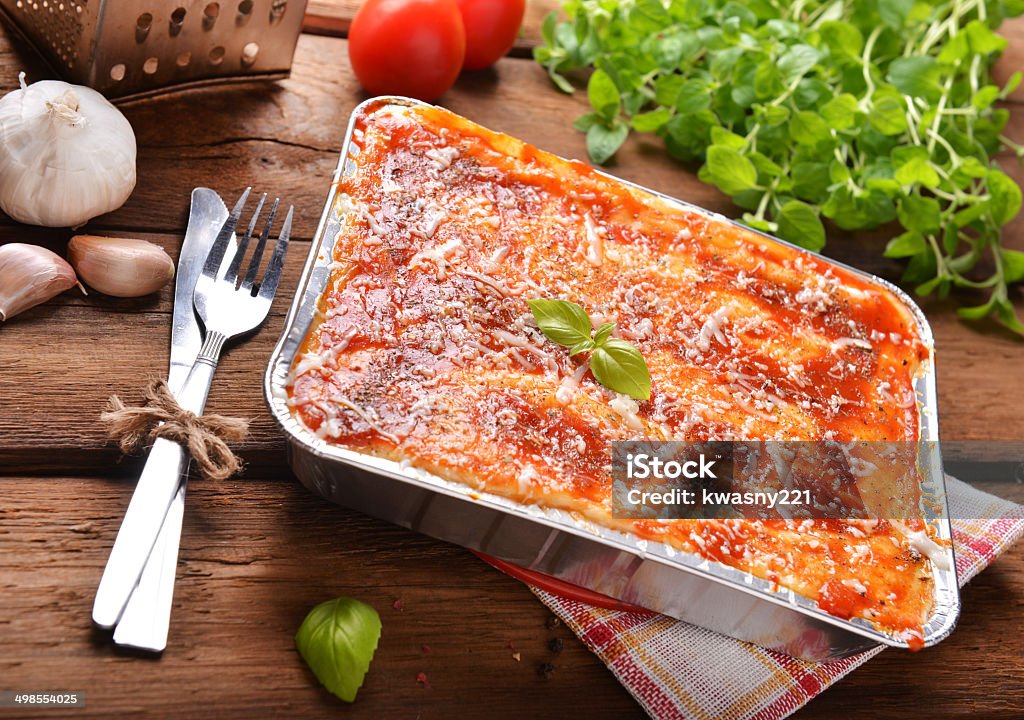 Bolognese lasagna Homemade lasagne bolognese Aluminum Stock Photo