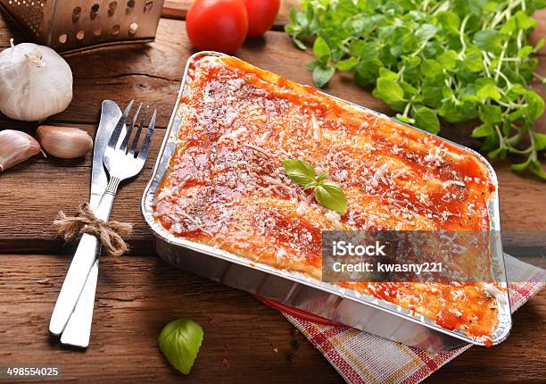 Bolognese Lasagna Stock Photo - Download Image Now - Aluminum, Baked, Bechamel Sauce