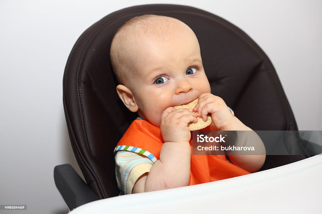 Bebê comer um cookie - Royalty-free 6-11 meses Foto de stock