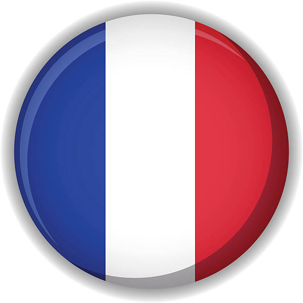 frankreich flagge button, vektor-symbol - insignia campaign button france french culture stock-grafiken, -clipart, -cartoons und -symbole