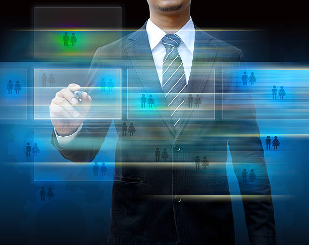 istock Businessman writing on the screen 498555777