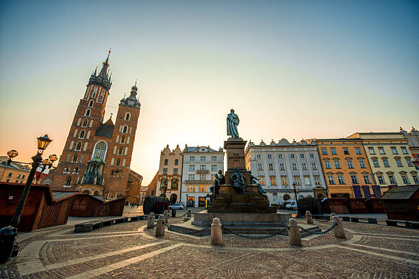 istock Old city center view in Krakow 498558846
