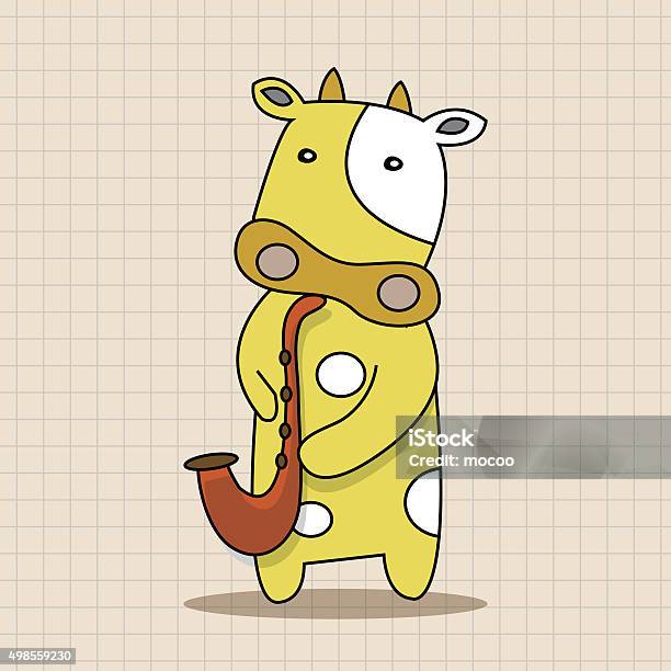 Animal Cow Playing Instrument Cartoon Theme Elements Stock Illustration -  Download Image Now - iStock