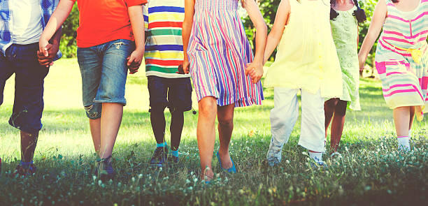 Diverse Children Friendship Playing Outdoors Concept