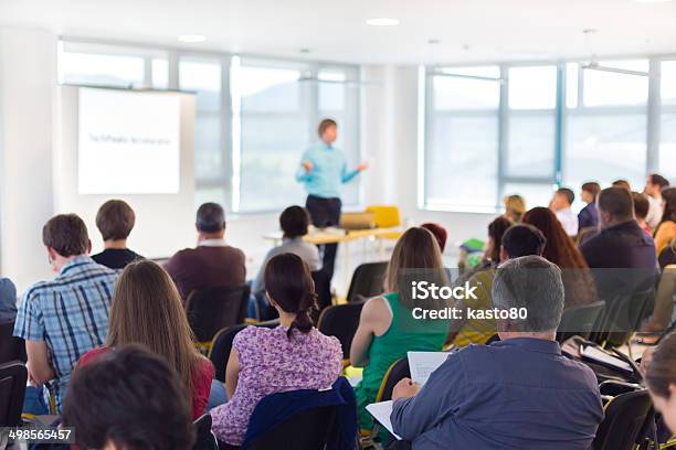 Speaker At Business Convention And Presentation Stock Photo - Download Image Now - Education Training Class, Lecture Hall, Education