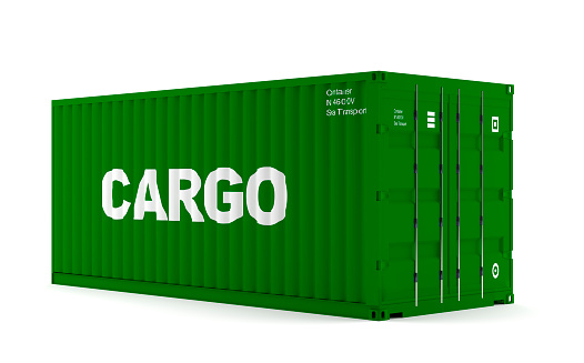 Container for international shipping.