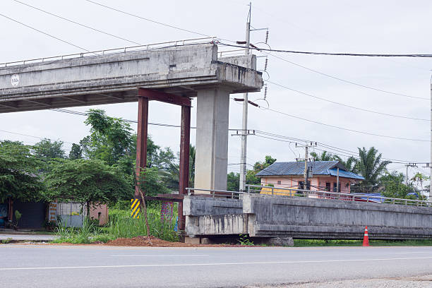 Pedestrian bridge falling down because of earthquake, Chiang Rai, Thailand