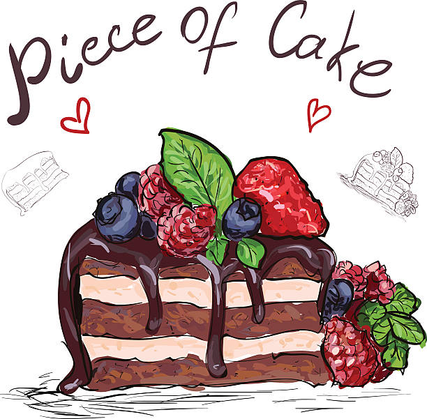 Kawałek ciasto – artystyczna grafika wektorowa