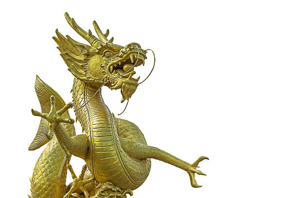 Golden Chinese dragon stock photo