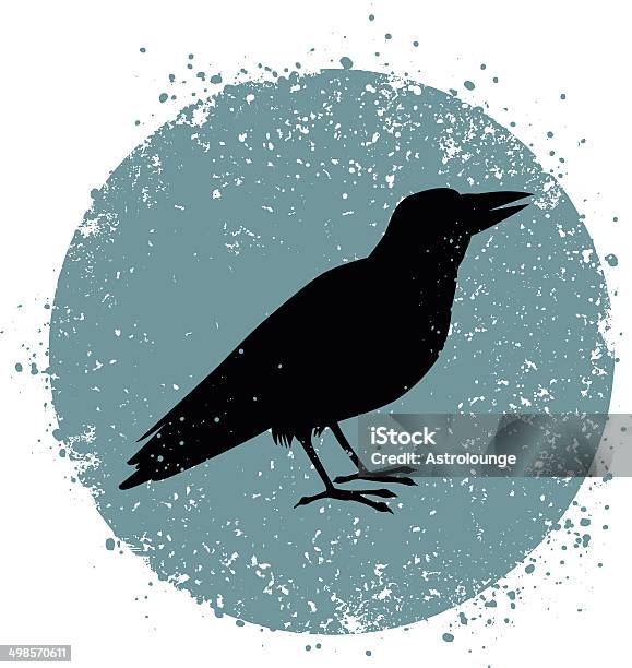 Ilustración de Crow y más Vectores Libres de Derechos de Cuervo común - Cuervo común, Silueta, Animal