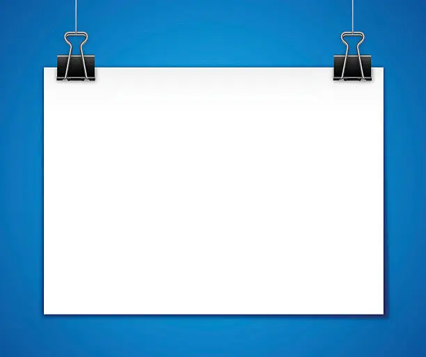 Vector illustration of Horizontal Hanging Paper Template