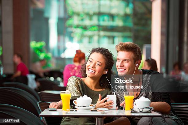 Urban Young People In Cafe Stock Photo - Download Image Now - 20-24 Years, Adolescence, Adult