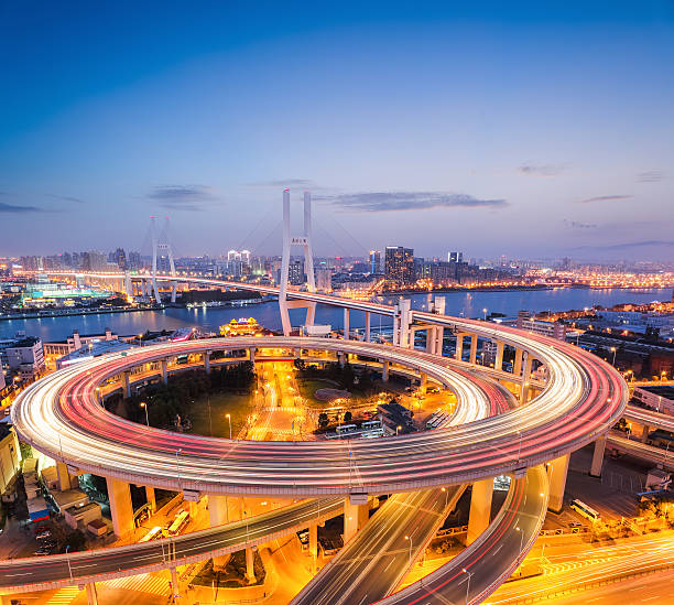 istock colorful bridge in shanghai nanpu 498572557