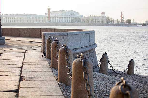 Kunstkamera Museum and Russian Academy of Sciences in St Petersburg at the background.