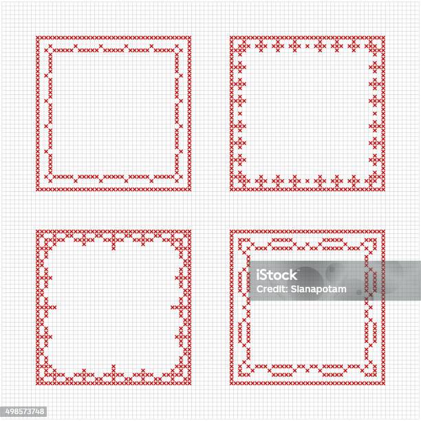 Scandinavian Style Cross Stitch Pattern Stock Illustration - Download Image Now - Holiday - Event, Cross-Stitch, Pattern