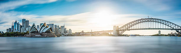 Panorama of sydney skyline on a sunny autumn afternoon.