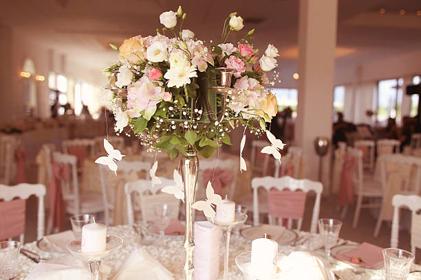 istock Beautiful flowers on table in wedding day 498577837