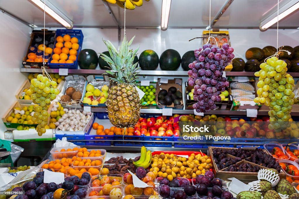 Fruits Fruits in shop - food background 2015 Stock Photo