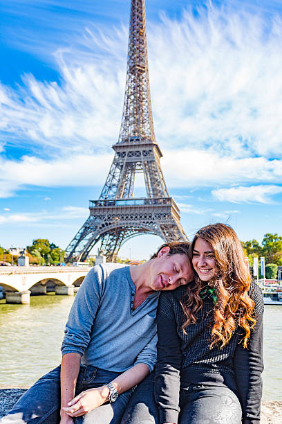 istock Romantic Young Couple by the Eiffel Tower, Paris, France 498580132