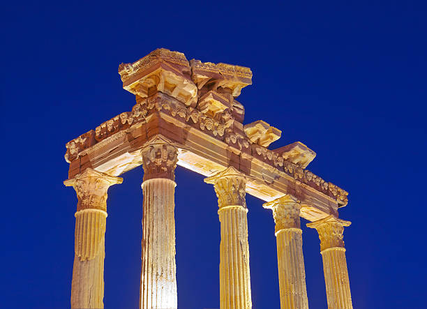 istock Old ruins in Side, Turkey at sunset 498581814