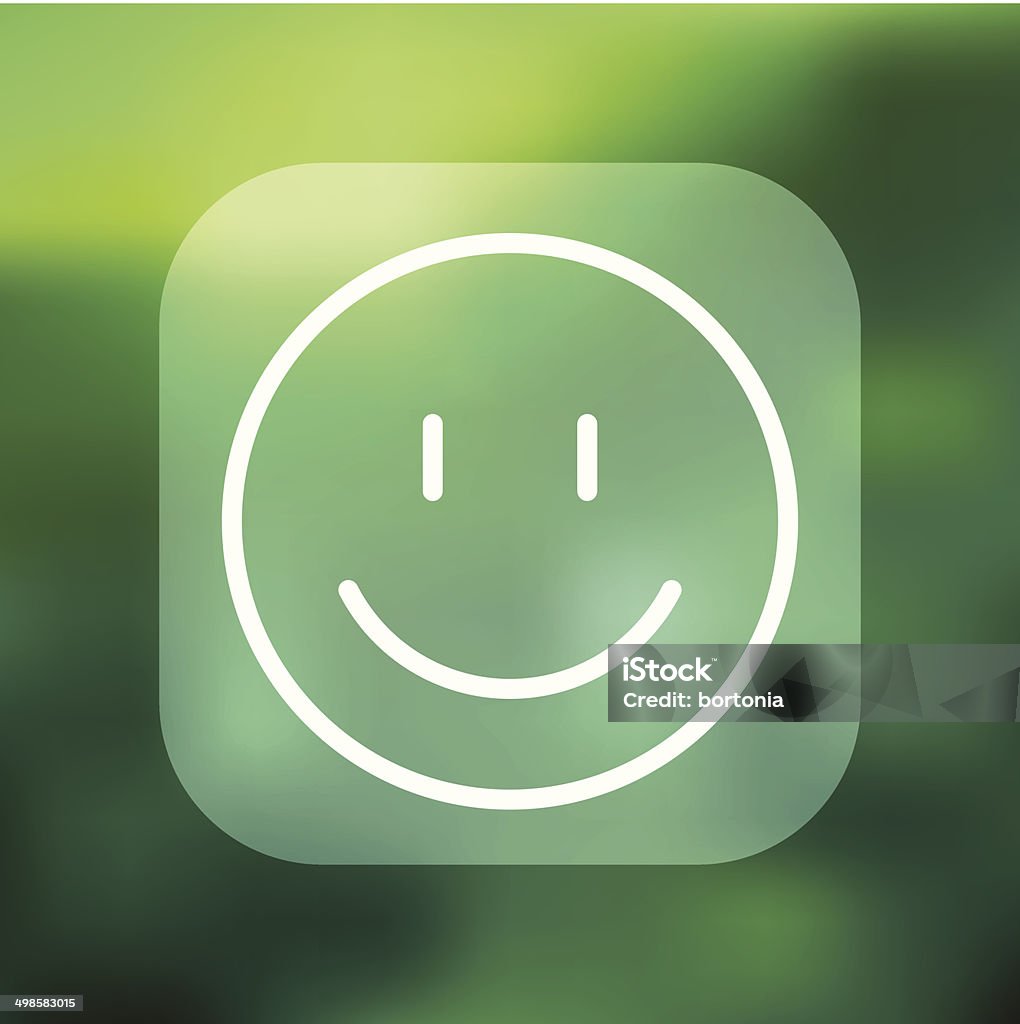 Superlight Interface Smiley Face Icon A super lightweight iOS7-style interface icon reversed on a softly blurred background. Line weights are super thin and modern. Button background is transparent and can be placed onto any colored background. Clip Art stock vector