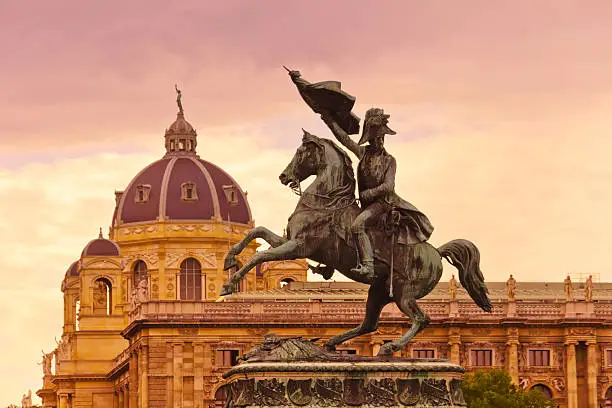 Horse and rider (Archduke Charles / Erzherzog Karl) memorial - Vienna / Wien Austria