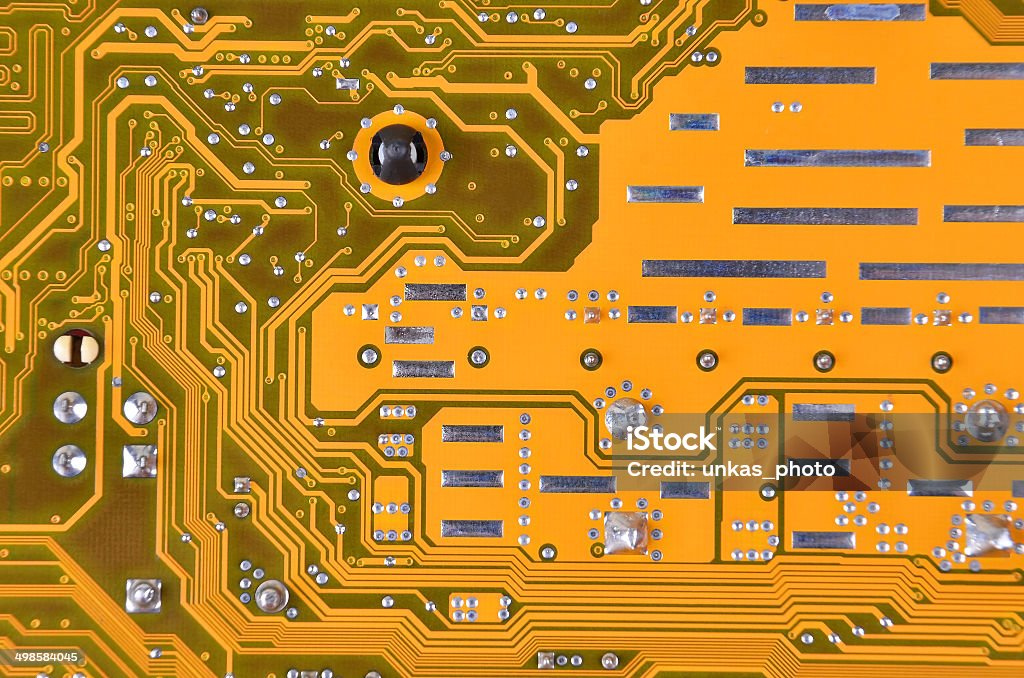 Circuit board background Close up of a printed computer circuit board Abstract Stock Photo