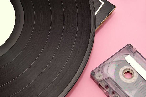 istock Tape cassette and vinyl record 498584133