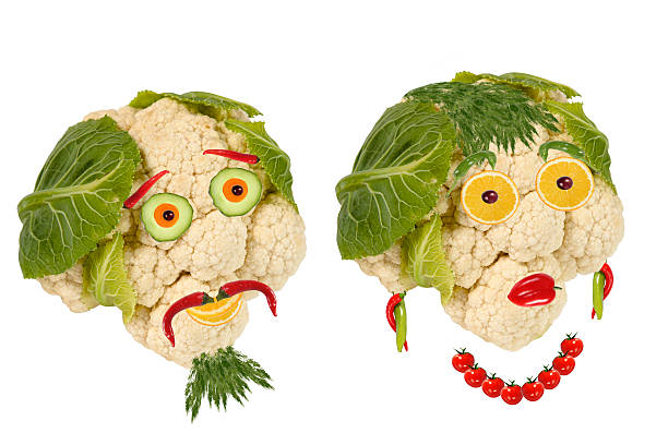 istock Creative food. Portrait two old man made of vegetables 498595199
