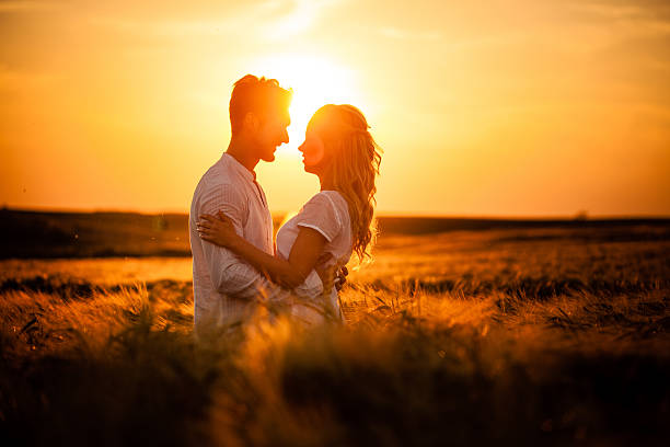 istock Romantic couple in wheat field 498595835