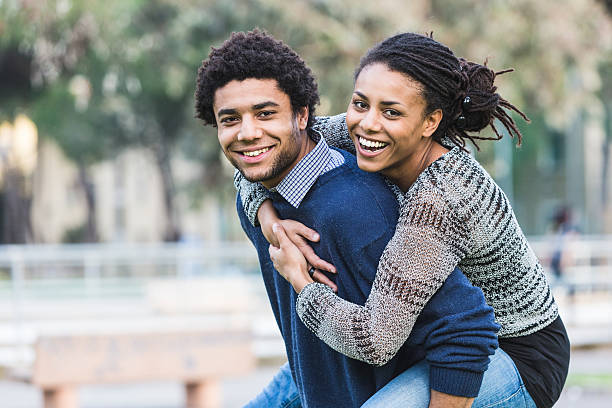 istock Mixed-Race Couple, Piggyback 498596615