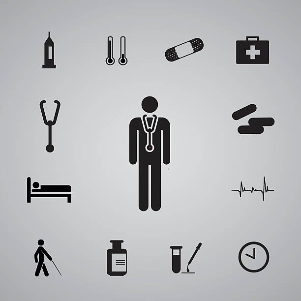 illustrations, cliparts, dessins animés et icônes de hôpital set3 icônes - infirmier