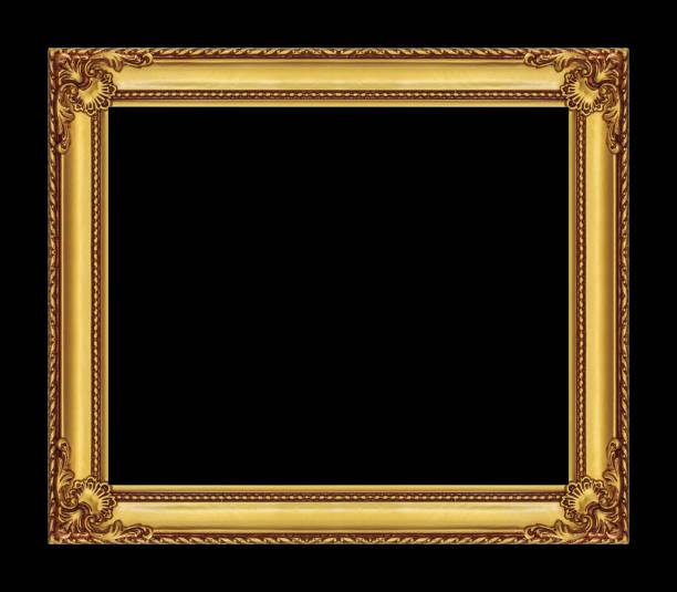 istock Vintage golden frame with blank space and clipping path 498597313