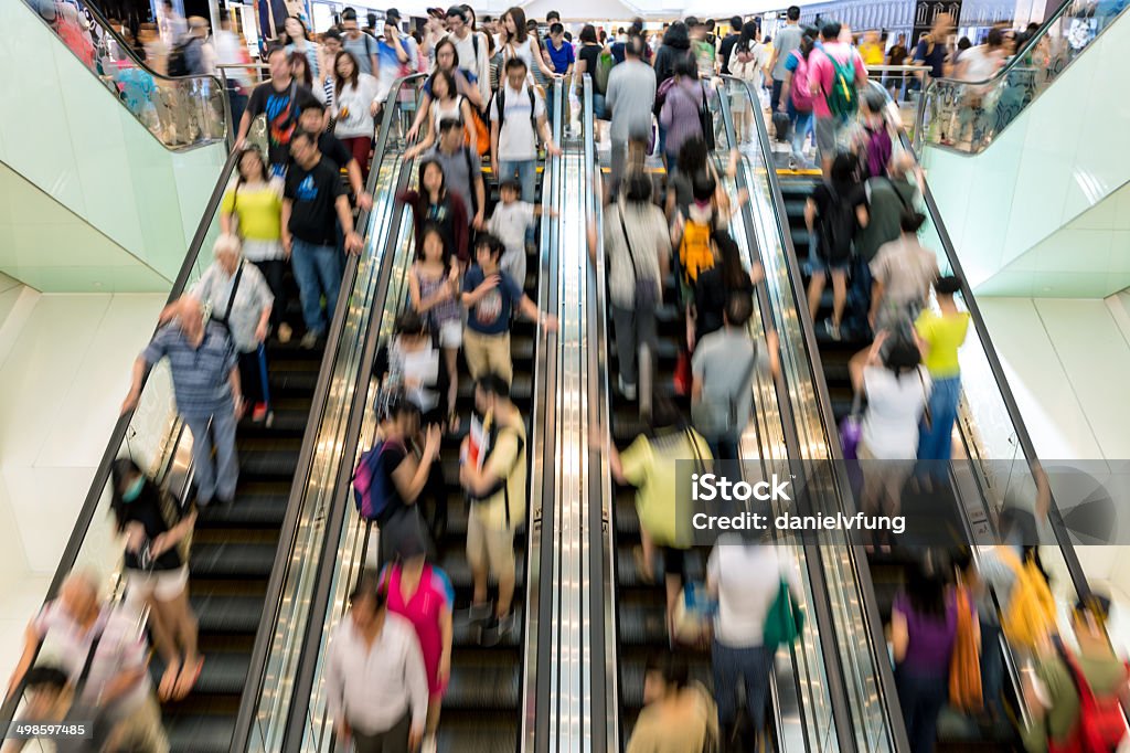 Rolltreppe - Lizenzfrei Menschenmenge Stock-Foto