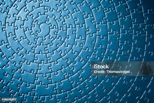 Circular Jigsaw Puzzle Stock Photo - Download Image Now - Puzzle, Jigsaw Puzzle, Blue