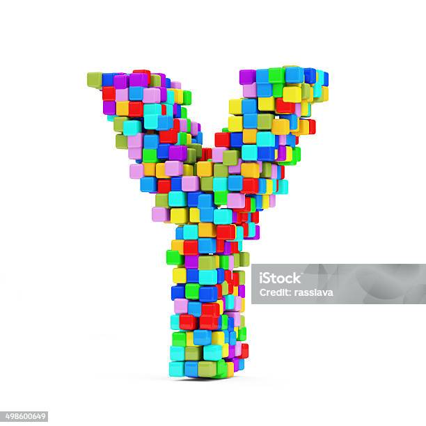 Letters Made From Colorful Cubes Stock Photo - Download Image Now - Abstract, Alphabet, Beauty