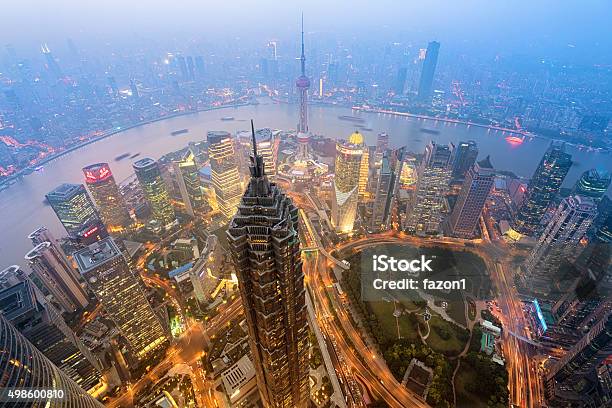 Shanghai Skyline Stock Photo - Download Image Now - 2015, Asia, Bank of China