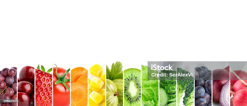 Fruits and vegetables Fresh color fruits and vegetables. Fresh food 2015 Stock Photo