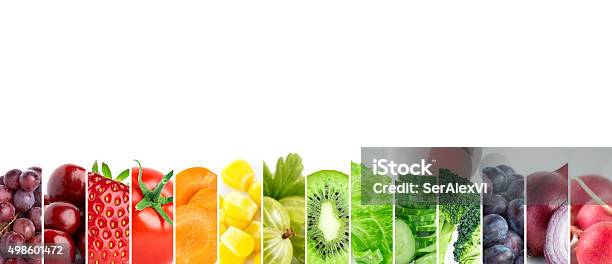 Fruits And Vegetables Stock Photo - Download Image Now - 2015, Broccoli, Cherry