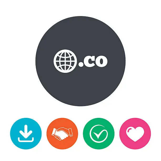 Vector illustration of Domain CO sign icon. Top-level internet domain