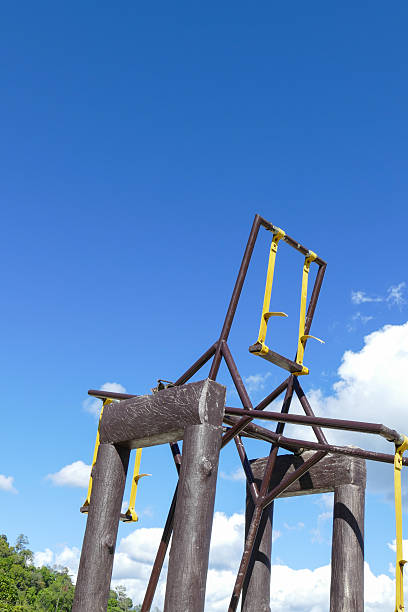 thailand traditional wooden swing at Suntichol village in Mae Hong Son, Thailand