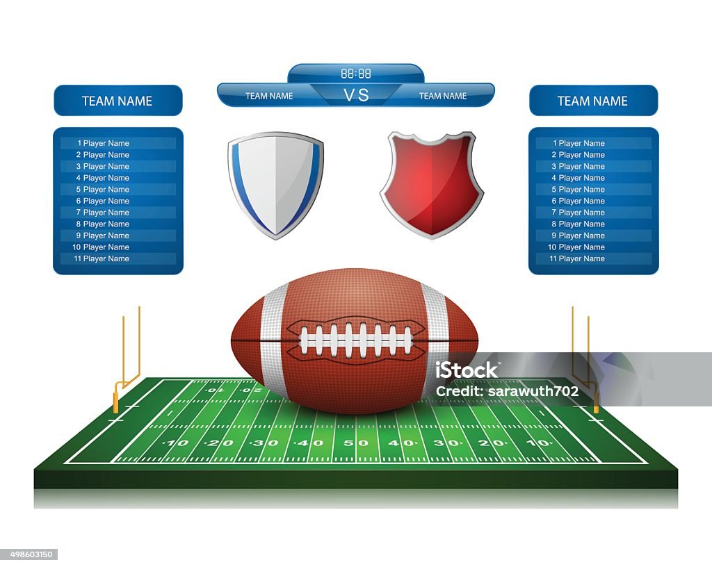 American Football Field With Scoreboardvector Stock Illustration