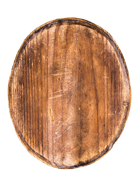 istock old oval wooden signbord isolated on white background 498603536