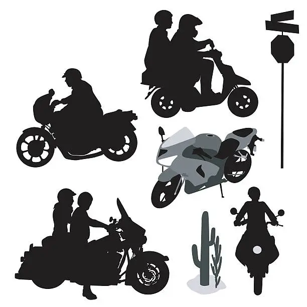 Vector illustration of Motorcycles