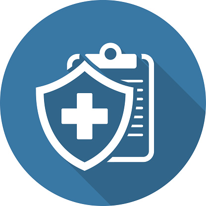 Medical Insurance Icon with Shadow. Flat Design. Isolated Illustration.