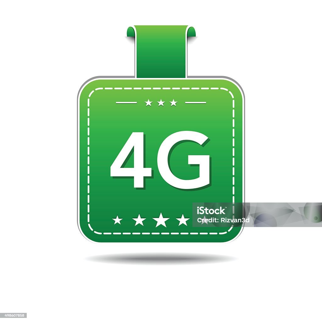 4 g de señalización verde Vector icono de diseño - arte vectorial de 2015 libre de derechos