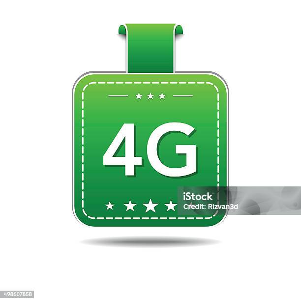 Ilustración de 4 G De Señalización Verde Vector Icono De Diseño y más Vectores Libres de Derechos de 2015 - 2015, 4G, Blanco - Color